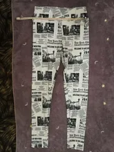 Leggings de entrenamiento blanco y negro para mujer, ropa informal con impresión de carta periódico con impresión, pantalones informales sexys de Fitness para verano, 2019
