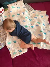 Manta de muselina de 6 capas para bebé, ropa de cama personalizada para recién nacido