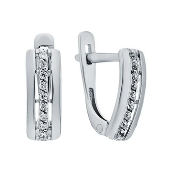 

Silver earrings with cubic zirconia sunlight