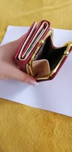 Mujeres de la cartera de 2021 corta dama billeteras de mujer, Color Rojo Negro Mini dinero monederos pequeño pliegue de la PU de cuero moneda monedero tarjeta titular