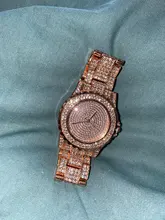 Reloj de pulsera de cuarzo y acero inoxidable para mujer, pulsera de lujo con diamantes de imitación, a la moda, #1