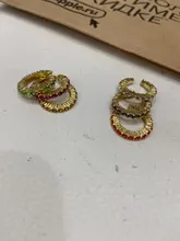 DIEZI Boho gemelos de perla para oreja pendiente para las mujeres de moda Zirconia cubica arcoiris piedras pendiente de Clip Bohemia oído brazalete joyería