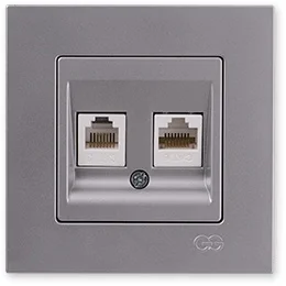 

PnpnElectrıc Gns Eqona Metallic Silver Data + Numerical Socket (RJ45 Cat6 + Cat3) Data + Telephone Socket