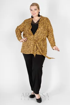 

Cardigan female artessa plus size, without zipper, turn-down collar, belt.