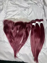 Hair-Bundles Lace-Closure Human-Hair 99J Burgundy Euphoria Straight Brazilian 13x4 