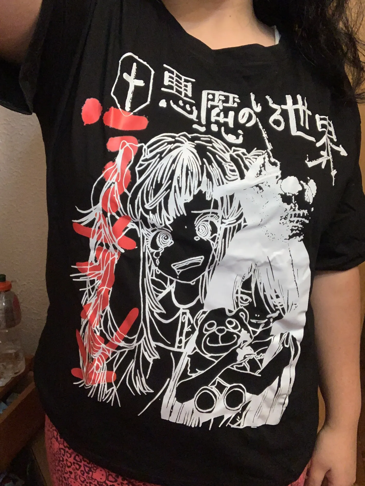 Harajuku T-shirts with Anime cartoon print photo review