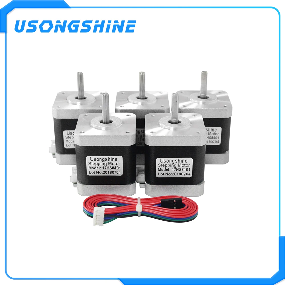 Usongshine 5 шт./лот 4 свинец 17HS8401 мотор Nema17 шаговый двигатель с проводами 42 1.8A CE Рош ЧПУ