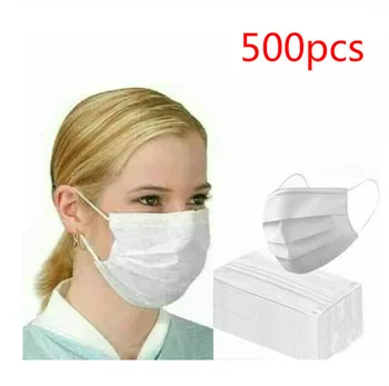 

500PCS Wholesale Disposable Face Mask 3-Ply Ear Loop Anti-Dust Protective Face Mouth Masks