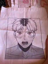 Bolso de compras Ulzzang Bj para mujer, bolsa de lona con estampado de dibujos animados, informal, Harajuku, Punk, 2020