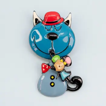 

Brooch jewelery cat with mouse (53502)