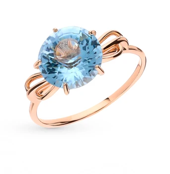 

Gold ring with Topaz sunlight sample 585