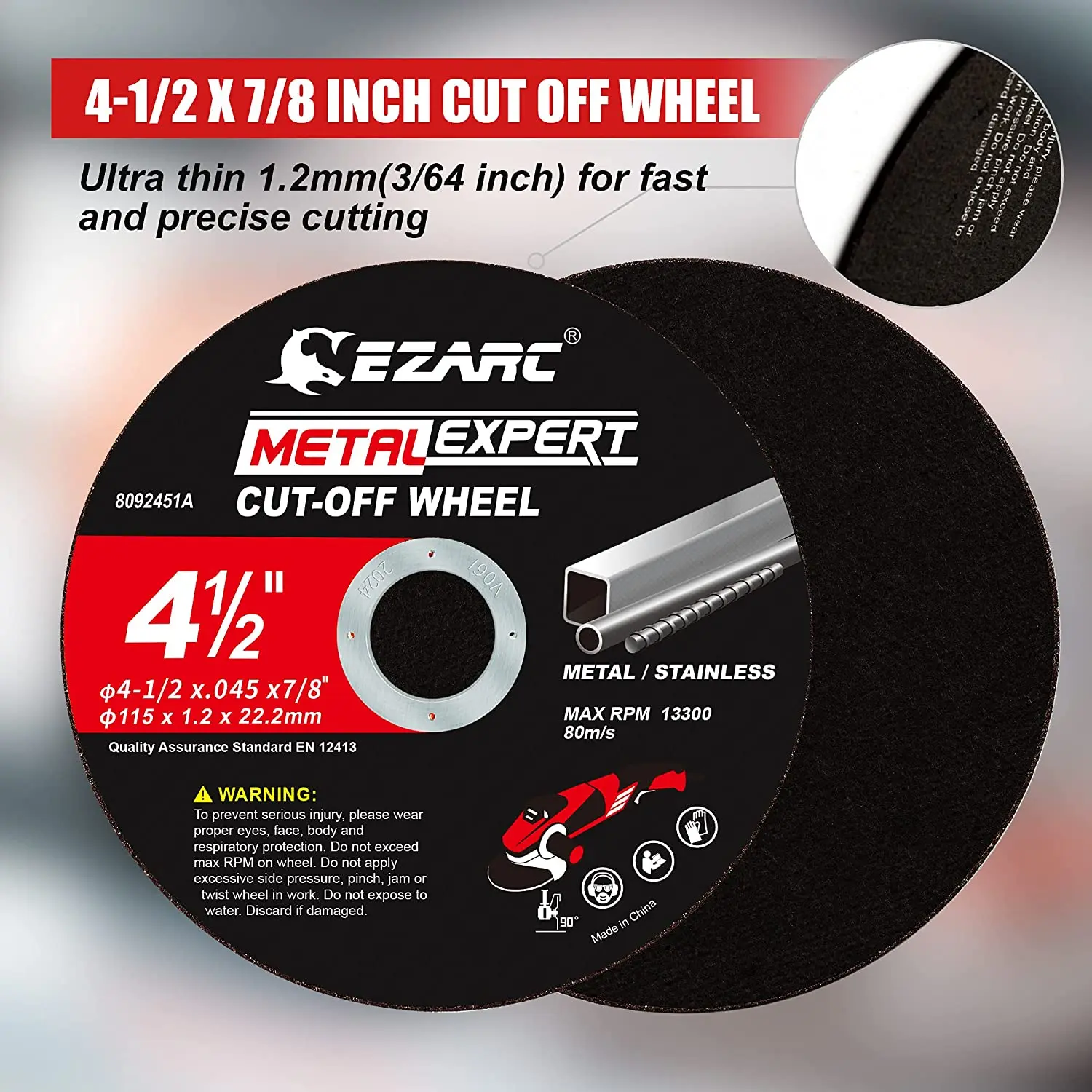 EZARC Angle Grinder Disc 25pc Metal Cutting Wheel 75mm x9.5mm / 115mm x22.2mm Stripping Disc for Metal Satinless Steel Cutting cutting disc grinding disc grinding wheel