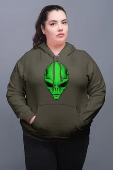 

Angemiel Wear Green Alien Green Women 'S Hooded Sweatshirt
