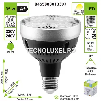 

Lámpara Bombilla Par30 Led 35W E27 Spot 4000K Luz Neutra