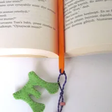 Пафали ручной работы фетровые подставки для книг зеленый-E