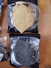 Mascarillas ffp2 de 6 capas, máscara respiradora de protección, fpp2, KN95, 98% de filtro, color negro y gris