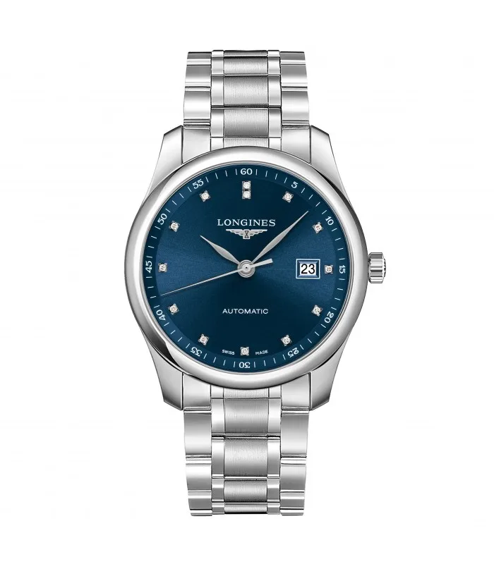Longines мастер коллекция автоматические 40 мм синий циферблат бриллиантовые часы L2.793.4.97.6