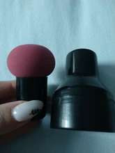Esponja de maquillaje sin látex, polvo de cabeza de seta, base líquida, soplo seco y húmedo, herramienta cosmética multifunción, caja de almacenamiento de Tamp
