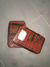 Kingdom Fishing Box 12 14 compartimentos accesorios de pesca, cajas de anzuelos de señuelo de almacenamiento de doble cara de alta resistencia, caja de aparejos de pesca