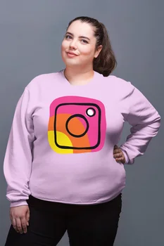 

Angemiel Wear Colorful İnstagram Logo Pink Women Sweatshirts