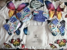 Feliz flauta pañales de tela para niños ajustable húmedo/bolso seco impermeable pañales de bebés ecológicos mochila reutilizable 4 unids/set