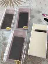 Yelix 16 filas marrón extensión de pestañas postizas pestañas individuales extensiones naturales para pestañas para building