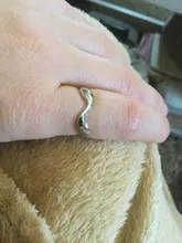 Anillo abierto de 100% Plata de Ley 925 para mujer, diseño de onda Irregular minimalista, joyería de Color dorado, bisutería de cumpleaños
