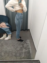 Slouchy Jeans Pencil-Pants Genayooa High-Waist Denim Streetwear Vintage Cotton Summer