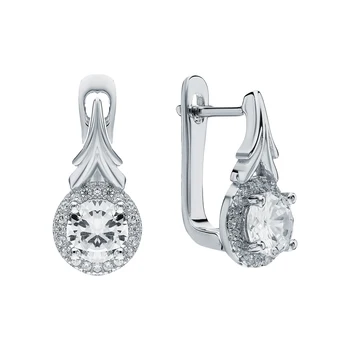 

Silver earrings with cubic zirconia sunlight sample 925
