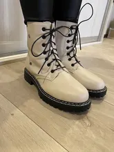 AIYUQI-Botas cortas de cuero genuino para mujer, botines de lana cálidos y antideslizantes, para estudiantes, para invierno, 2021