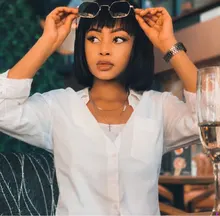 Peluca de Bob corto recta de máquina completa con flequillo negro Natural brasileño Remy pelucas de cabello humano 150% densidad media Ratio Bob peluca