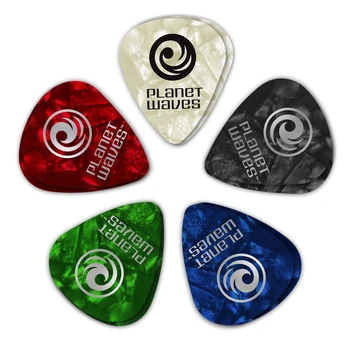 

1cap7-100 assorted Pearl mediators, перламутровые, 100 pcs, celluloid, very thick, Planet Waves