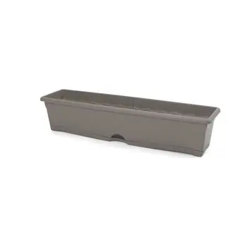 

PLASTIKEN Planter rectangular 80x20 Cm + Tray Collection TERRA - Taupe