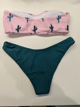 Bandeau Swimwear Micro Bikini Push-Up Sexy Beach Women Biquini Print Female Cactus New
