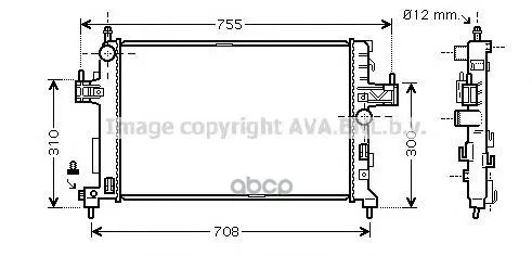 Радиатор Opel Corsa C 1.3d M/T 03- Ava Ola2380 Ava арт. OLA2380