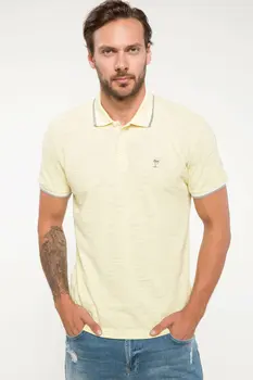 

DeFacto Men Summer Polo Shirt Casual Pure Color Cotton Short Sleeve Polo Shirts Male Simple Breathable Top Tee -I4244AZ18SMYL236