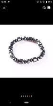 Pulsera magnética elástica de cuentas sencillas, brazalete de cuentas negras, joyería de salud