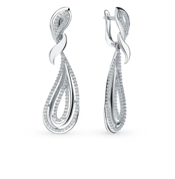 

Silver earrings with cubic zirconia sunlight sample 925