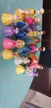 24 unids/set 5-8cm de princesa de Disney juguetes Snow White Sofía Belle Cenicienta Alice Anna dormir belleza vestido cambiante regalo