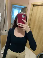 BRADELY MICHELLE Sexy Women Slim Long Sleeve Cotton Tops Bodysuits With Hidden Button