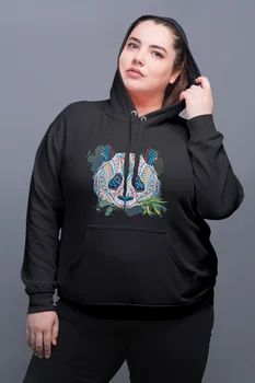 

Angemiel Wear Motif Weed Eater Panda Black Women Hooded Sweatshirt