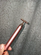 Barra de Estiramiento Facial de oro de 24k, rodillo de vibración, masajeador adelgazante, palo Facial, belleza Facial, cuidado de la piel, herramienta de vibración con forma de T