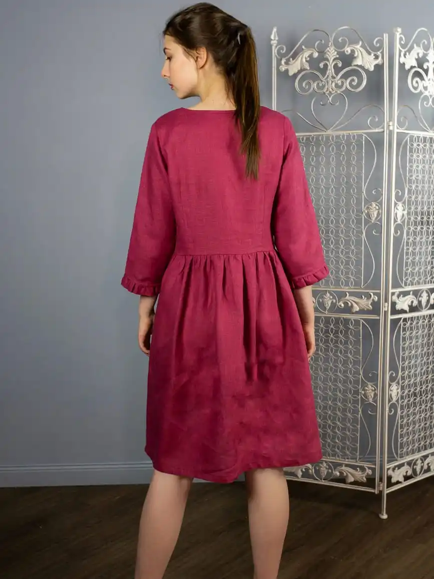 Putih Kerah V Chiffon Dress Hamil