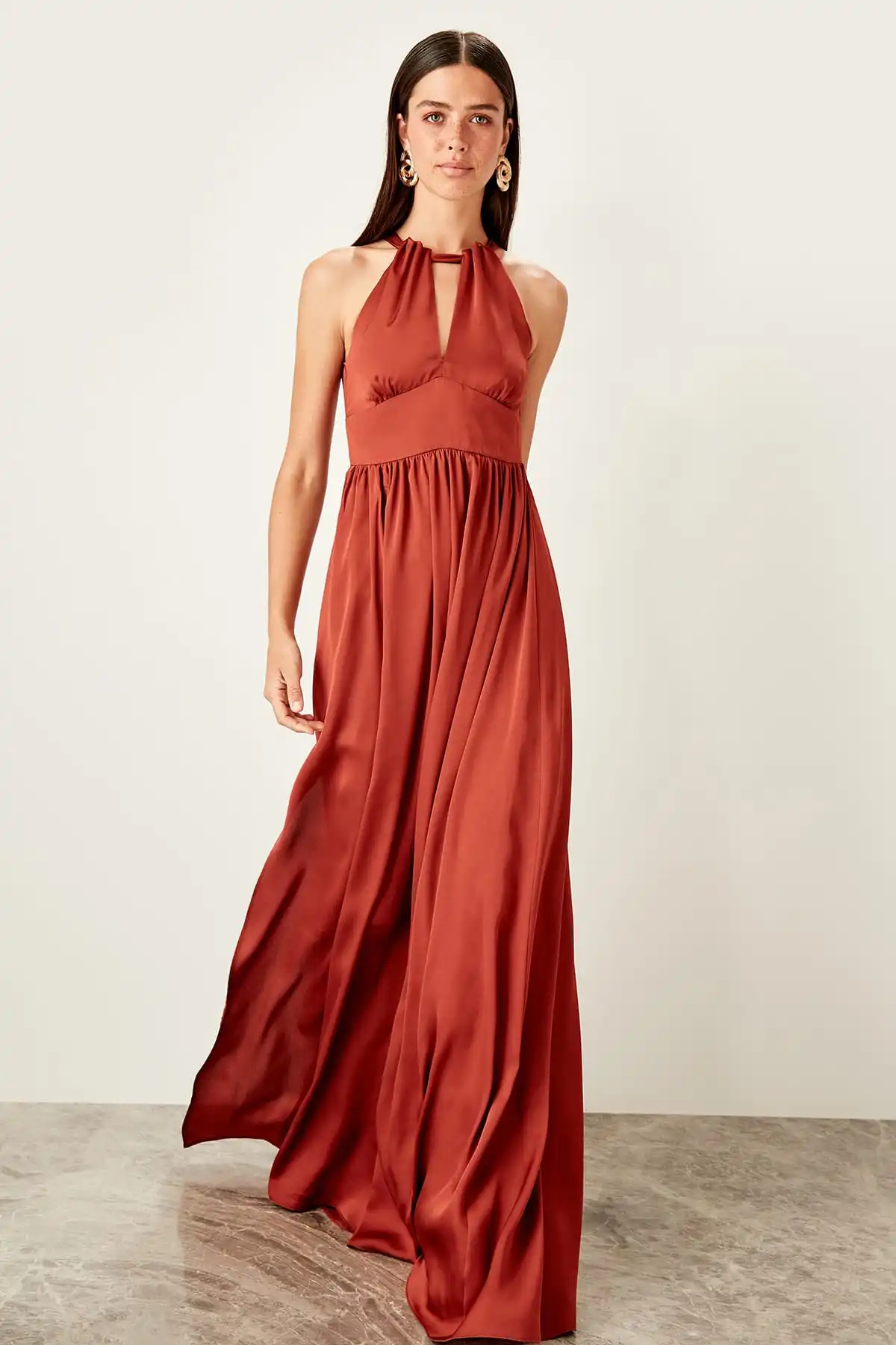 Trendyol воротник деталь вечернее платье TPRSS19AE0025|Вечерние платья| |