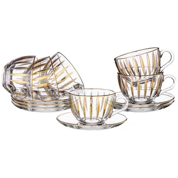 

Coffee set for 6 people 12 Ave "gold-ville" 250 ml. HEIGHT = 6,5 cm.