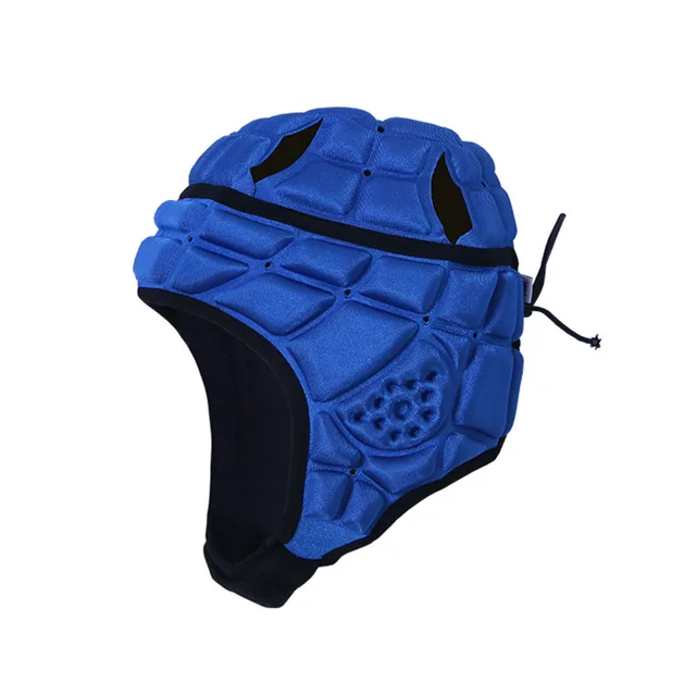Rugby Helmet Headguard Headgear for Soccer Scrum Cap Head Protector Soft Protective Helmet for Kids Youth Football Visor blue