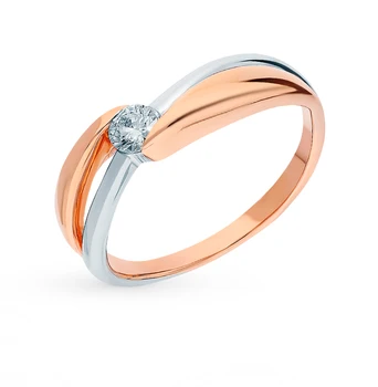 

Gold ring with diamonds sunlight sample 585