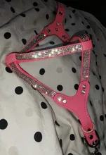 Suave de cuero de gamuza de arnés para perro Cachorro de diamantes de imitación chaleco para gatos mascota Mascotas Cachorro arneses para pequeño mediano perros Chihuahua rosa