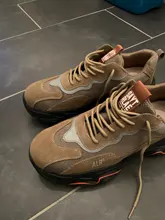 Zapatos de seguridad ligeros para hombre, calzado de trabajo con puntera de acero a prueba de perforaciones, zapatillas protectoras antigolpes, 2021