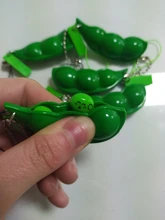 Juguete para apretar Infinite Edamame, llavero de guisantes, hoyuelos, juguetes antiestrés de descompresión
